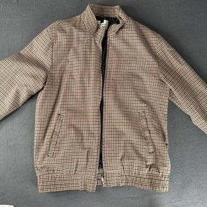 Topman Harrington Plaid Jacket Bomber Full Zip Pockets Mens L